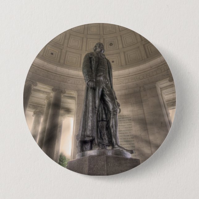 Thomas Jefferson Memorial Bronze Statue Pinback Button (Front)