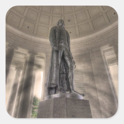 Thomas Jefferson Memorial Bronze Statue Square Sticker