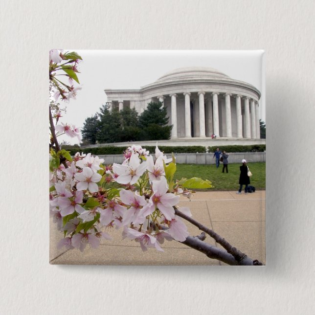 Thomas Jefferson Memorial with cherry blossoms Button (Front)