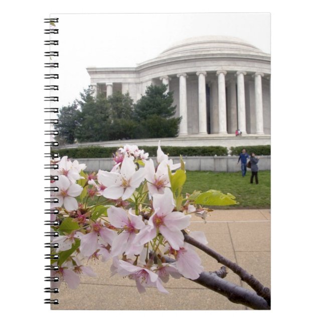 Thomas Jefferson Memorial with cherry blossoms Notebook (Front)
