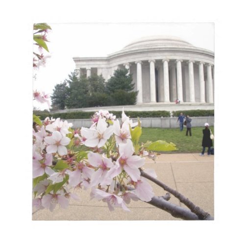 Thomas Jefferson Memorial with cherry blossoms Notepad