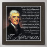 Thomas Jefferson - Multiple Quotes Poster at Zazzle
