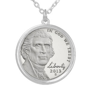 Thomas Jefferson Nickel Silver Plated Necklace