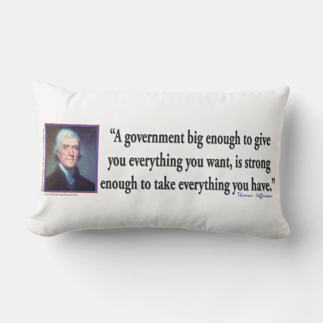 Thomas Jefferson on a Big Governemnt Lumbar Pillow (Front)