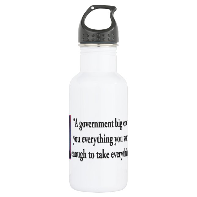Thomas Jefferson on a Big Governemnt Water Bottle (Front)