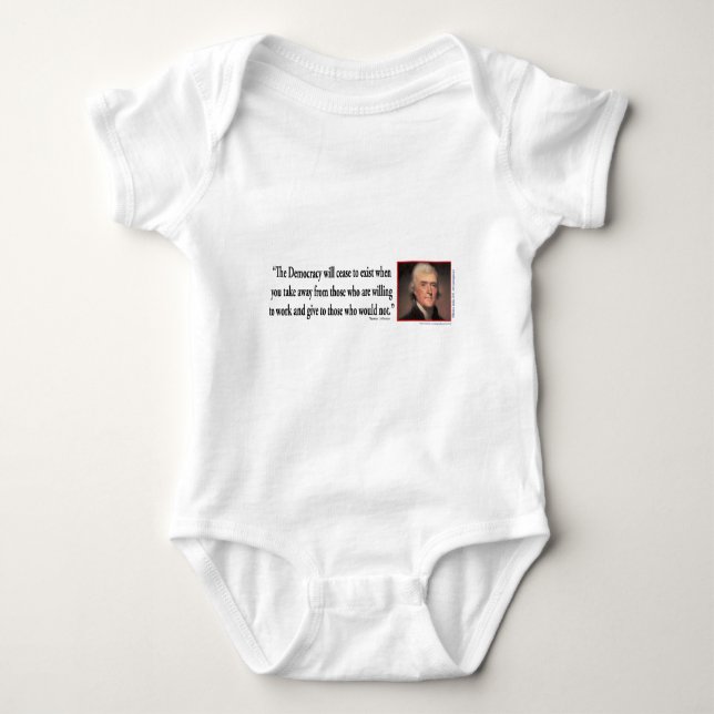 Thomas Jefferson On Democracy Baby Bodysuit (Front)