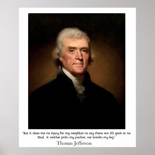 Thomas Jefferson on the State and Religion Poster | Zazzle.com