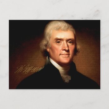Thomas Jefferson Portrait Postcard by encore_arts at Zazzle