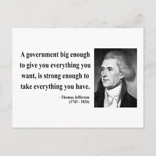 Thomas Jefferson Quote 1b Postcard