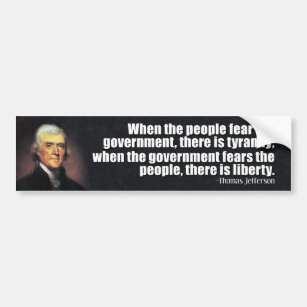 Thomas Jefferson Freedom Quote Libertarian Sticker 9X3 Inch Car Bumper Decal 