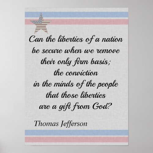 Thomas Jefferson Quote Gifts of Liberty  Poster
