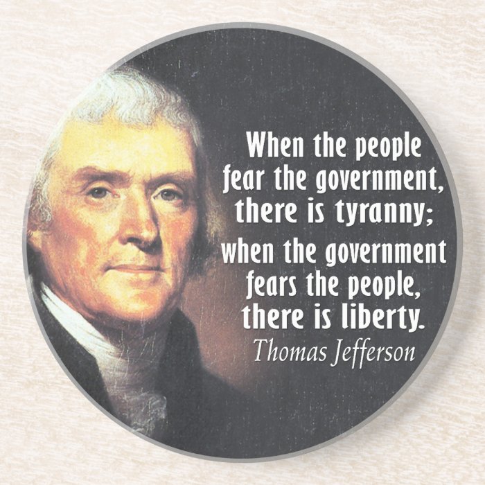Thomas Jefferson Quote on Liberty Beverage Coasters