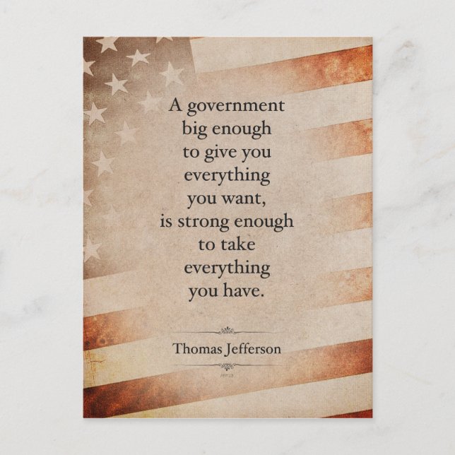 Thomas Jefferson Quote Postcard (Front)