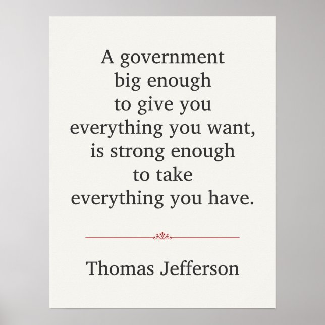 Thomas Jefferson Quote Poster (Front)