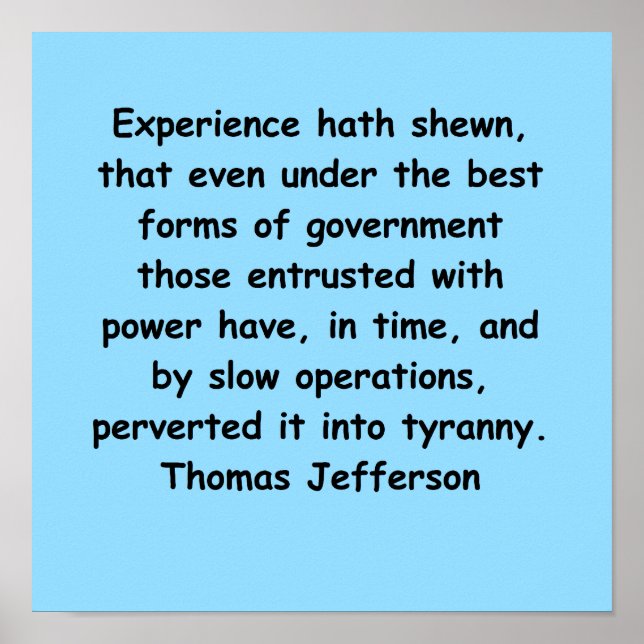 thomas jefferson quote poster (Front)