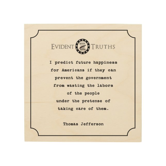 thomas jefferson quote rustic wall plaque econ wood wall decor (Front)
