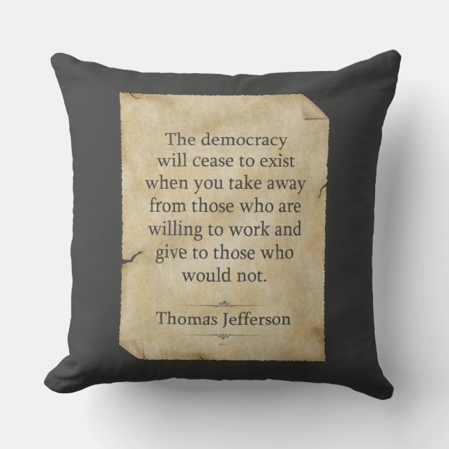 Thomas Jefferson Quote Throw Pillow (Front)