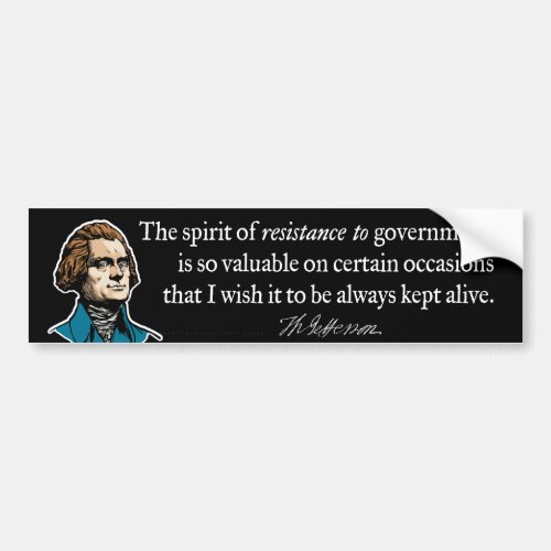 Thomas Jefferson Resistance Bumper Sticker