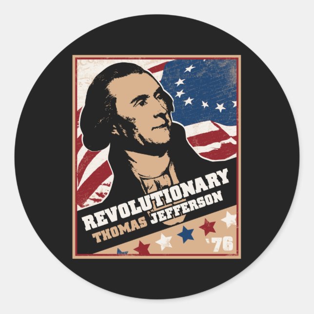 Thomas Jefferson Revolutionary Sticker (Front)