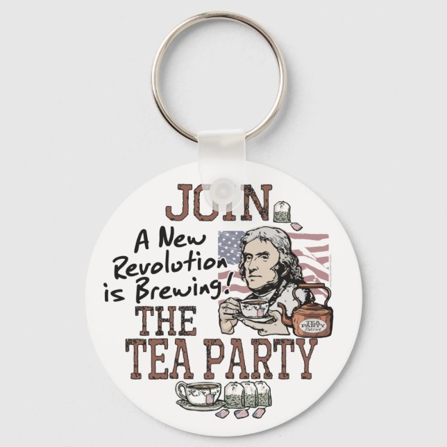 Thomas Jefferson Tea Party Shirts and Gifts Keychain (Front)