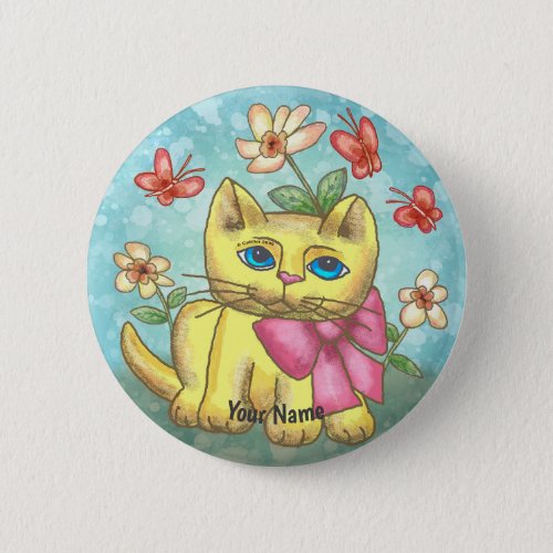 Thomas Kitten Cat custom name Button