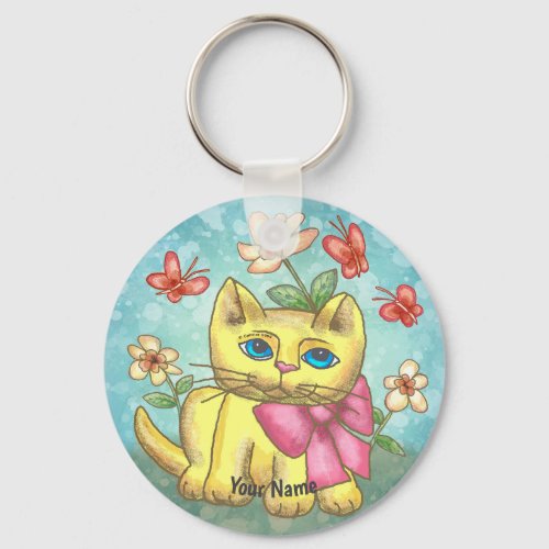 Thomas Kitten Cat custom name Keychain