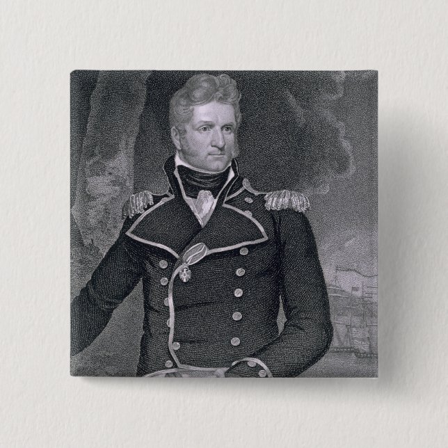 Thomas Macdonough (1783-1825) engraved by John B. Pinback Button (Front)