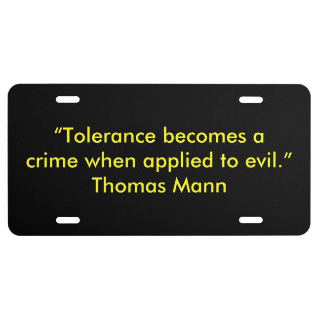 Thomas Mann License Plate (Front)