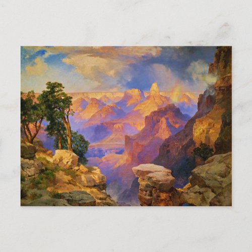Thomas Moran art Grand Canyon with Rainbow Postcard