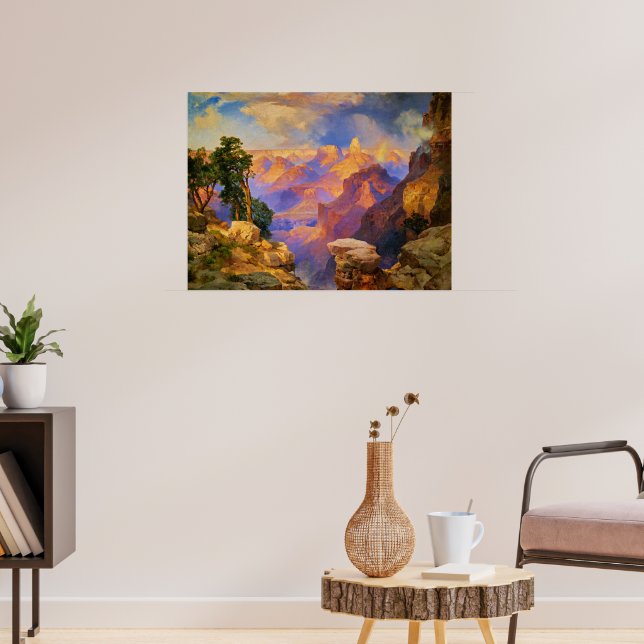 Thomas Moran art, Grand Canyon with Rainbow Poster (Living Room 3)