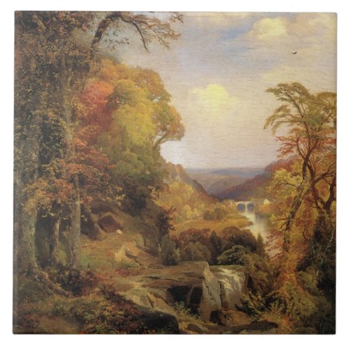 Thomas Moran On the Wissahickon Ceramic Tile