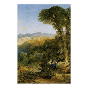 Thomas Moran's painting, Amalfi Coast, Poster