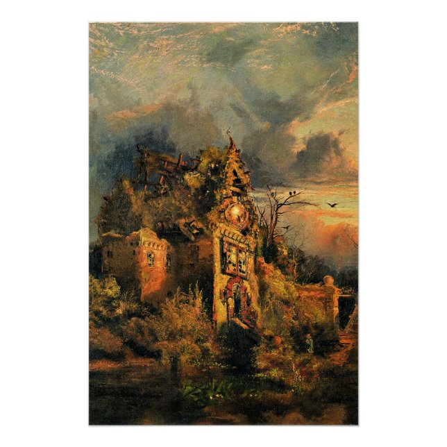 Thomas Moran's painting, The Haunted House, Poster (Front)