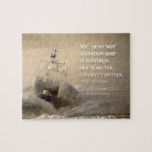 Thomas More Inspirational Quote Control Winds Jigsaw Puzzle