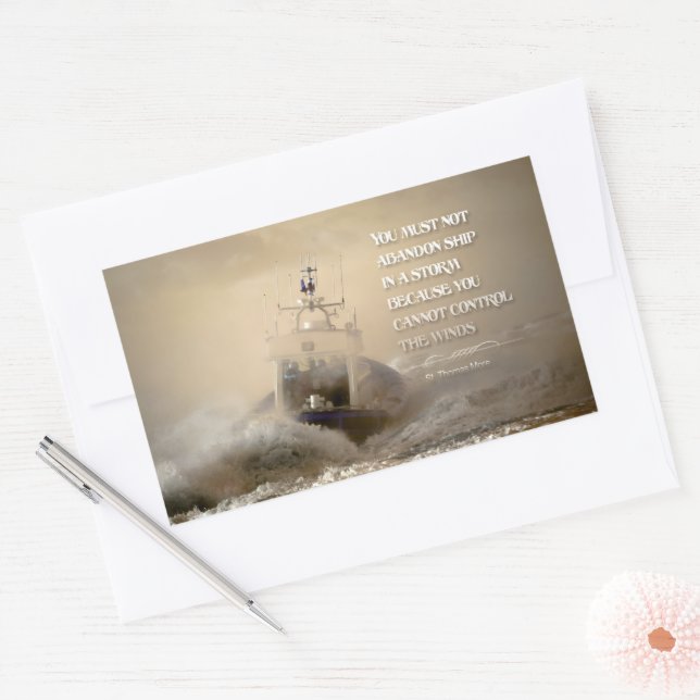 Thomas More Inspirational Quote "Control Winds" Rectangular Sticker (Envelope)
