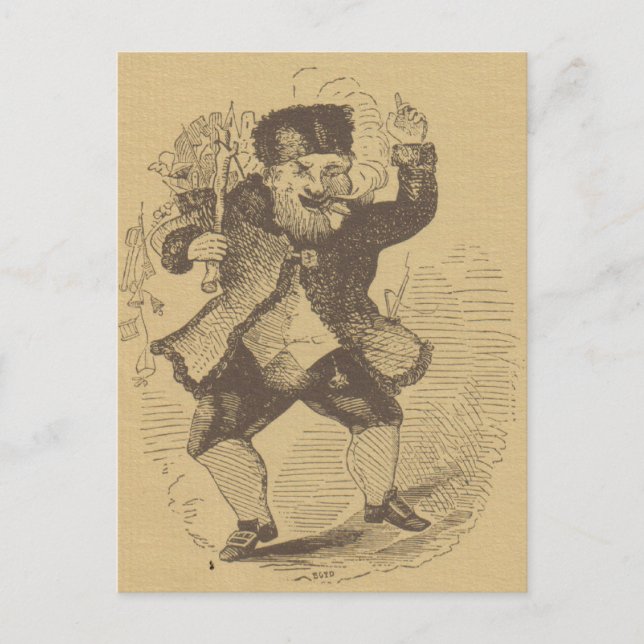 Thomas Nast's Early St. Nick Drawing Card (Front)
