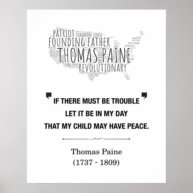 Thomas Paine Liberty Quote Poster (Front)