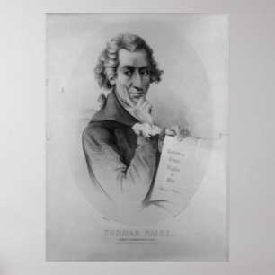 THOMAS PAINE Lithograph by Peter Kramer Poster