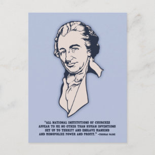 Thomas Paine - Mega-Churches Postcard