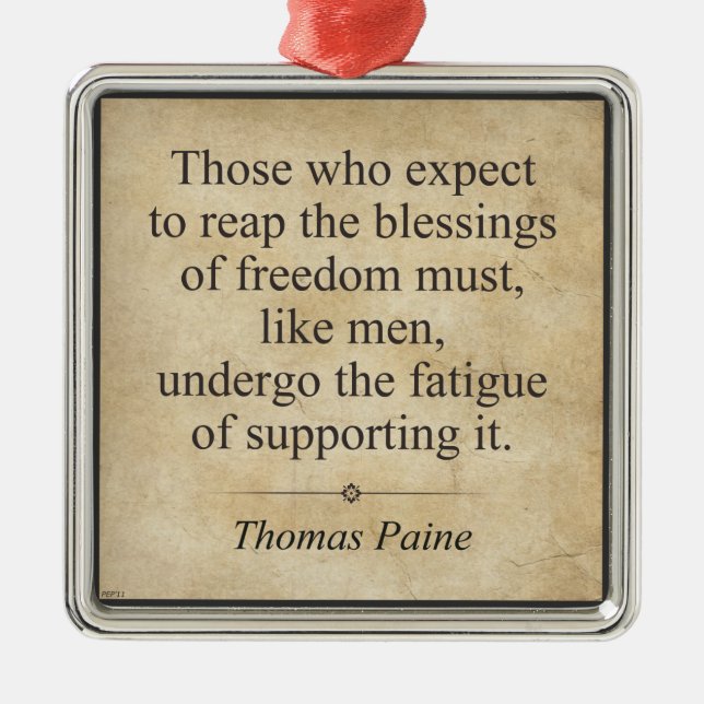 Thomas Paine Metal Ornament (Front)