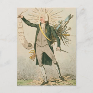 Thomas Paine Political Cartoon Postcard