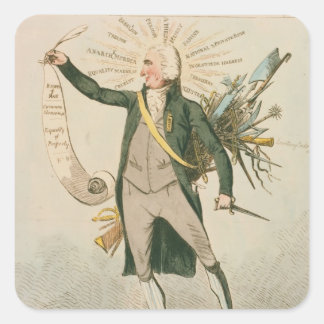 Thomas Paine Political Cartoon Square Sticker