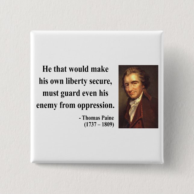 Thomas Paine Quote 3b Button (Front)