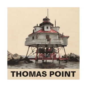 THOMAS POINT LIGHT WOOD WALL ART