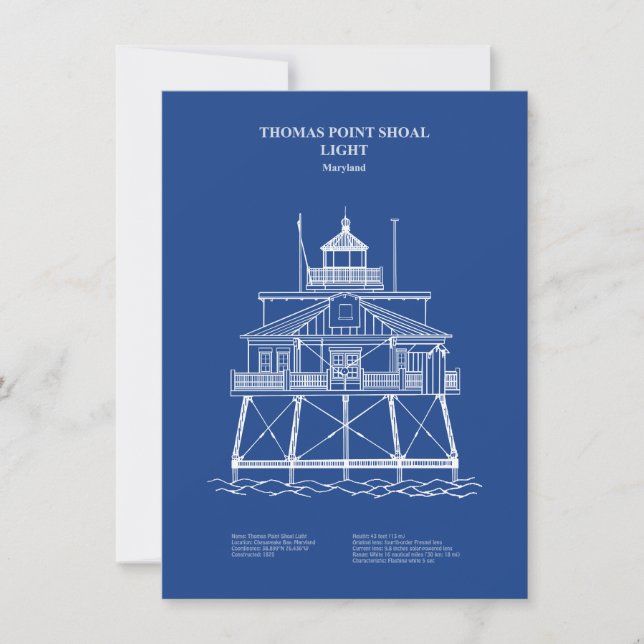 Thomas Point Shoal Lighthouse - Maryland - AD Note Card (Front)