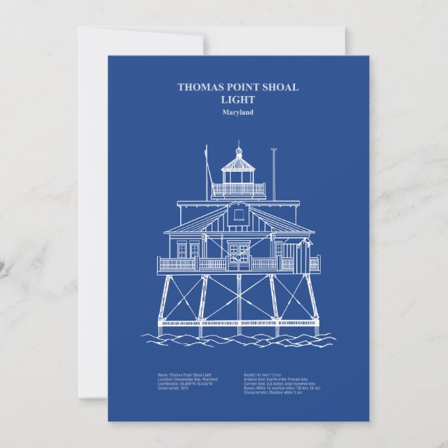 Thomas Point Shoal Lighthouse - Maryland - AD Thank You Card (Front)