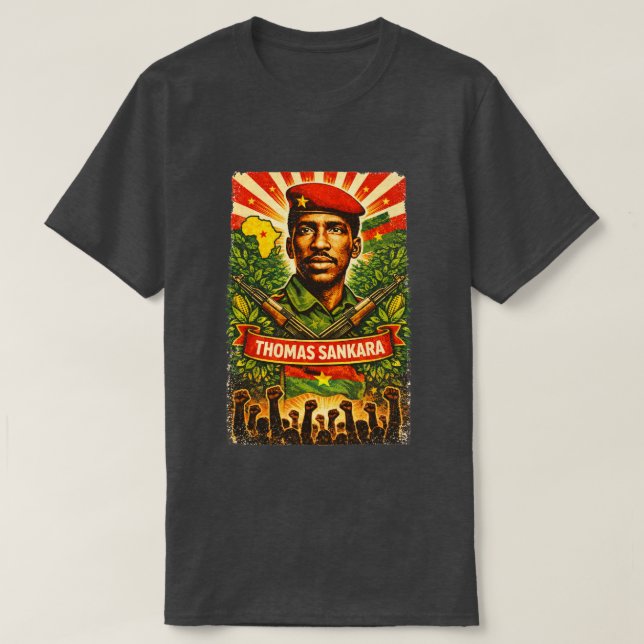 Thomas Sankara Revolutionary Shirt Pan-African tee (Design Front)