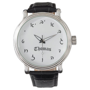 Thomas Time - Hebrew Script Numerals Watch