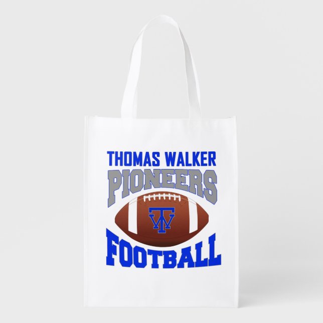 Thomas Walker Pioneers Football T-Shirt - light Grocery Bag (Front)