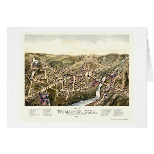 Thomaston, CT Panoramic Map - 1879 Cards (Front Horizontal)